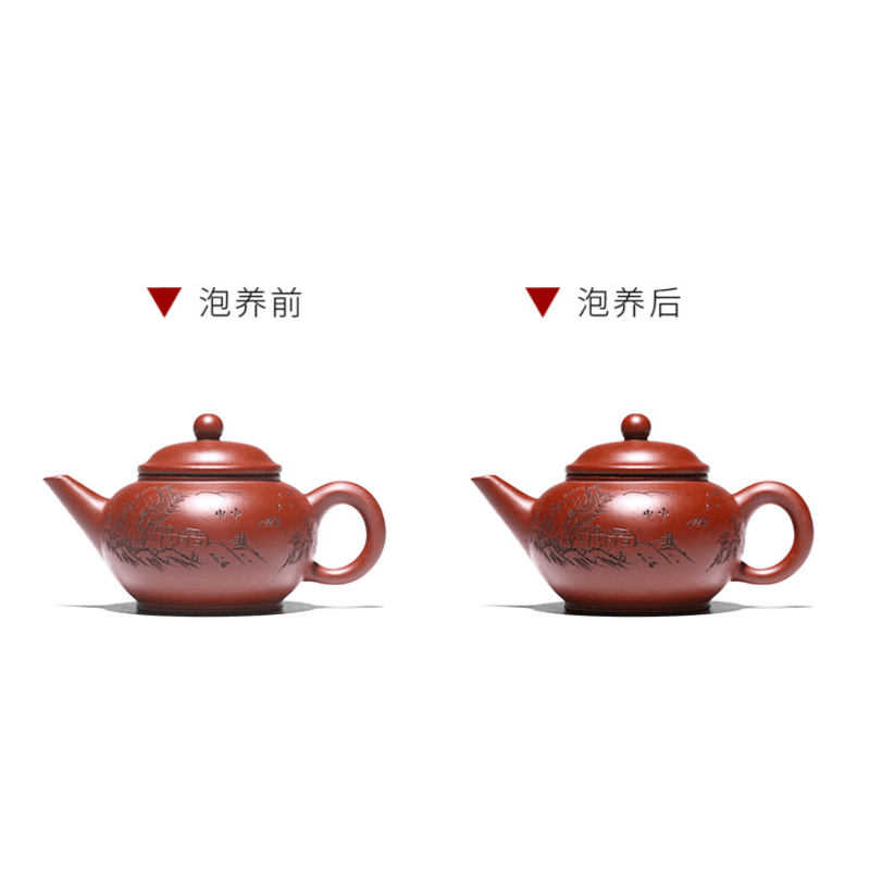 Yixing Zisha Teapot [Shan Jing Shui Ping] (Dahongpao - 210ml) - YIQIN TEA HOUSE | yiqinteahouse.com | 200-300ml, teapot, teaware, zisha teapot