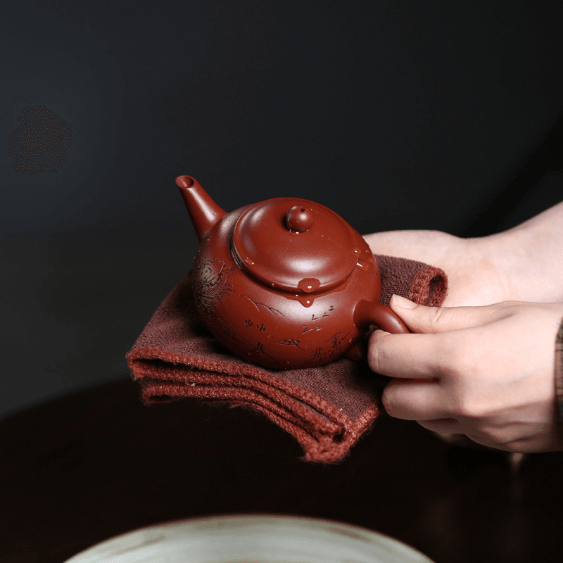 Yixing Zisha Teapot [Shan Jing Shui Ping] (Dahongpao - 210ml) - YIQIN TEA HOUSE | yiqinteahouse.com | 200-300ml, teapot, teaware, zisha teapot