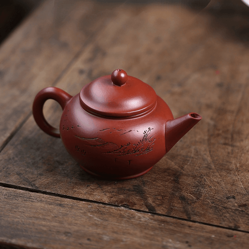 Yixing Zisha Teapot [Shan Jing Shui Ping] (Dahongpao - 210ml) - YIQIN TEA HOUSE | yiqinteahouse.com | 200-300ml, teapot, teaware, zisha teapot