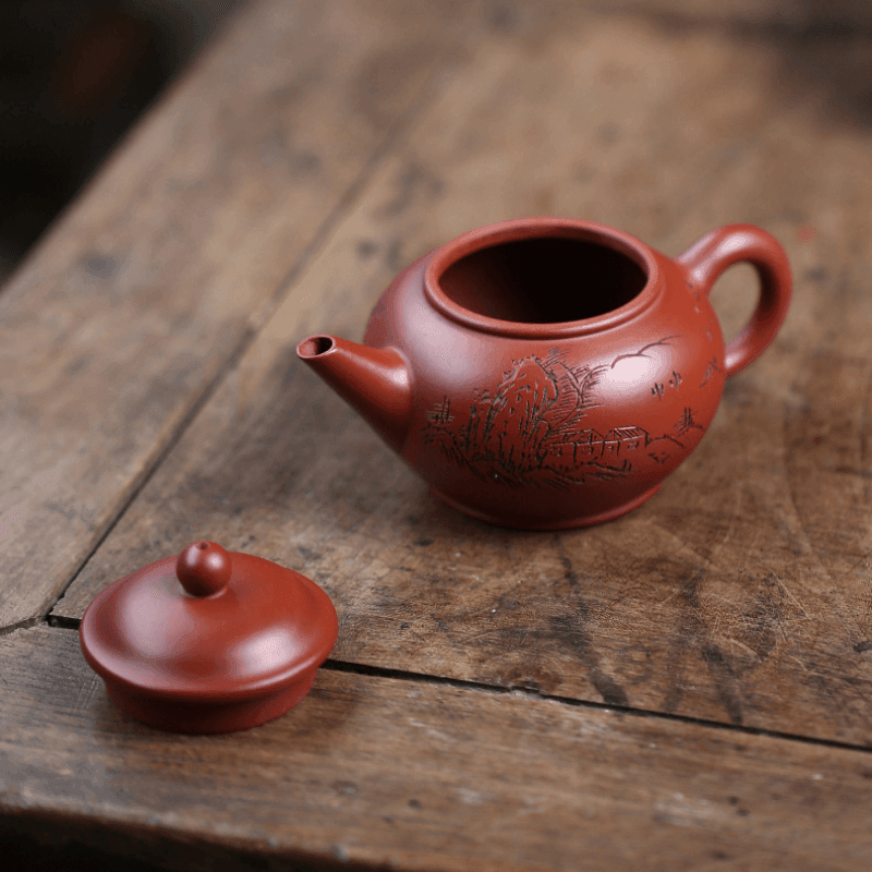 Yixing Zisha Teapot [Shan Jing Shui Ping] (Dahongpao - 210ml) - YIQIN TEA HOUSE | yiqinteahouse.com | 200-300ml, teapot, teaware, zisha teapot