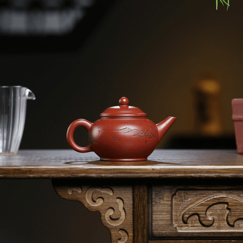 Yixing Zisha Teapot [Shan Jing Shui Ping] (Dahongpao - 210ml) - YIQIN TEA HOUSE | yiqinteahouse.com | 200-300ml, teapot, teaware, zisha teapot