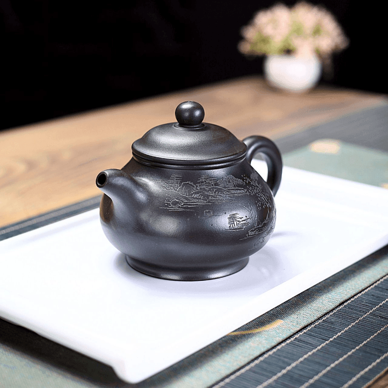 Yixing Zisha Teapot [Shanshui Pun Pot] (Shi Huang - 330ml) - YIQIN TEA HOUSE | yiqinteahouse.com | >300ml, new arrival, teapot, teaware, zisha teapot