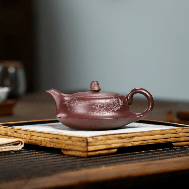 Yixing Zisha Teapot [Shanshui Quhu] (Zi Ni - 190ml) - YIQIN TEA HOUSE | yiqinteahouse.com | <200ml, new arrival, teapot, teaware, zisha teapot