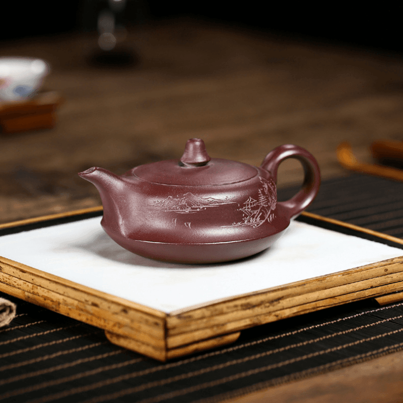 Yixing Zisha Teapot [Shanshui Quhu] (Zi Ni - 190ml) - YIQIN TEA HOUSE | yiqinteahouse.com | <200ml, new arrival, teapot, teaware, zisha teapot