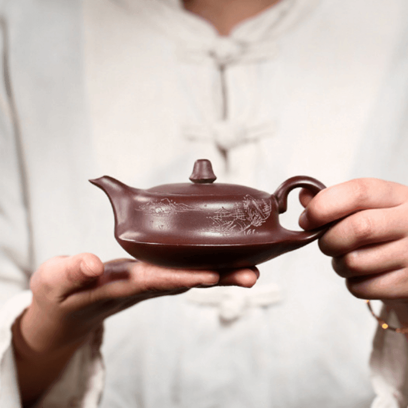 Yixing Zisha Teapot [Shanshui Quhu] (Zi Ni - 190ml) - YIQIN TEA HOUSE | yiqinteahouse.com | <200ml, new arrival, teapot, teaware, zisha teapot