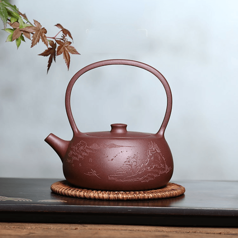 Yixing Zisha Teapot [Shanshui Tiliang] (Zi Ni - 270ml) - YIQIN TEA HOUSE | yiqinteahouse.com | 200-300ml, new arrival, teapot, teaware, zisha teapot