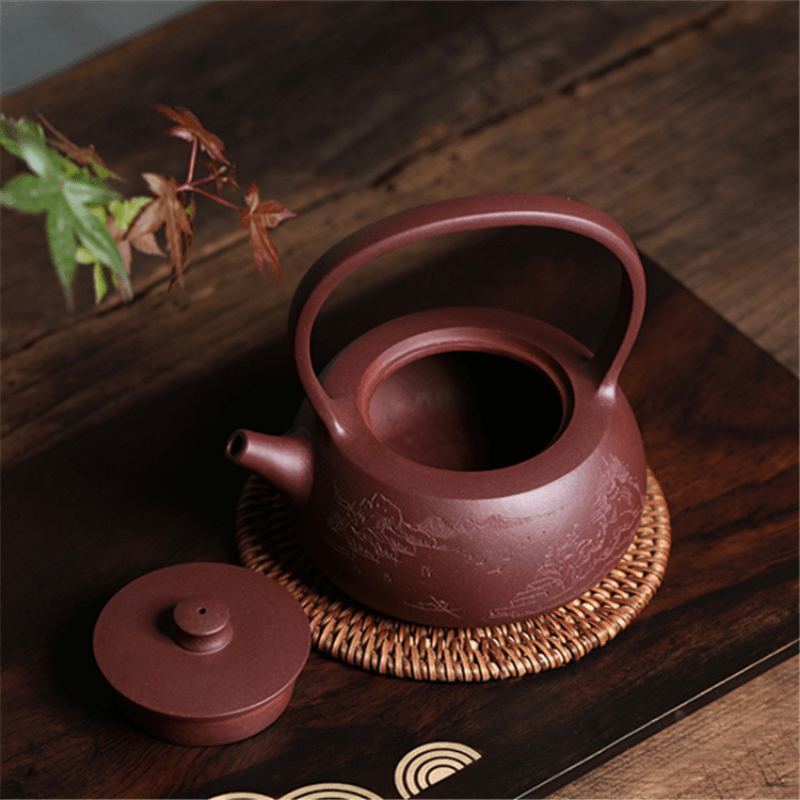 Yixing Zisha Teapot [Shanshui Tiliang] (Zi Ni - 270ml) - YIQIN TEA HOUSE | yiqinteahouse.com | 200-300ml, new arrival, teapot, teaware, zisha teapot