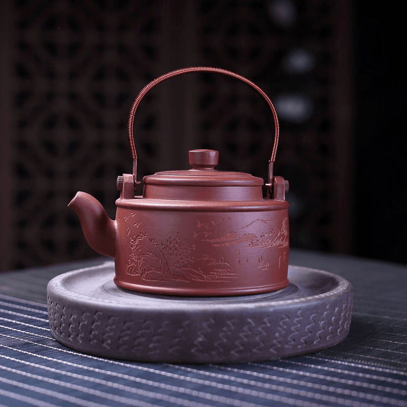 Yixing Zisha Teapot [Shanshui] (Zi Ni - 320ml) - YIQIN TEA HOUSE | yiqinteahouse.com | >300ml, teapot, teaware, zisha teapot