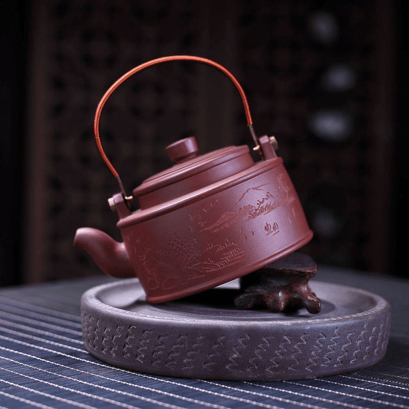 Yixing Zisha Teapot [Shanshui] (Zi Ni - 320ml) - YIQIN TEA HOUSE | yiqinteahouse.com | >300ml, teapot, teaware, zisha teapot