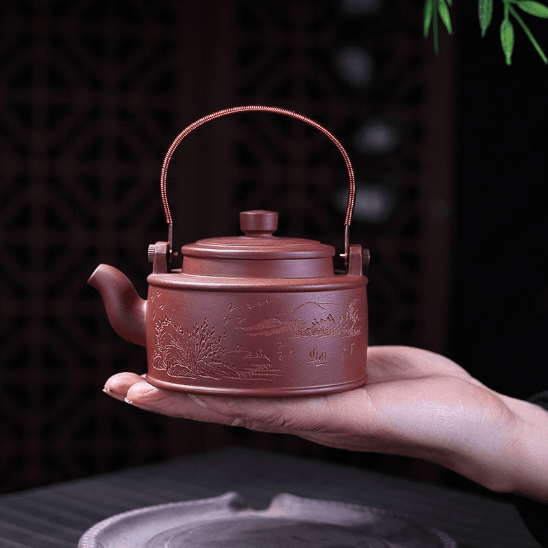 Yixing Zisha Teapot [Shanshui] (Zi Ni - 320ml) - YIQIN TEA HOUSE | yiqinteahouse.com | >300ml, teapot, teaware, zisha teapot