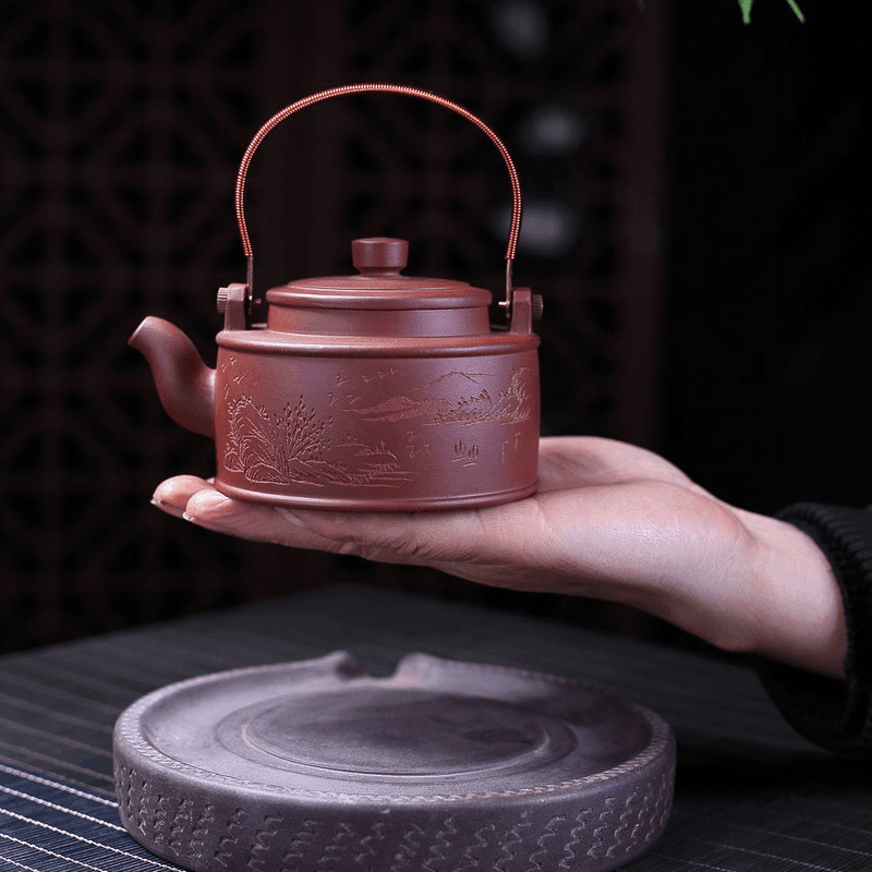 Yixing Zisha Teapot [Shanshui] (Zi Ni - 320ml) - YIQIN TEA HOUSE | yiqinteahouse.com | >300ml, teapot, teaware, zisha teapot