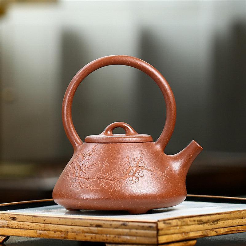 宜兴紫砂茶壶[石瓢提梁] (红降坡泥- 250ml)