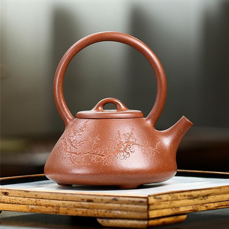 宜兴紫砂茶壶[石瓢提梁] (红降坡泥- 250ml)