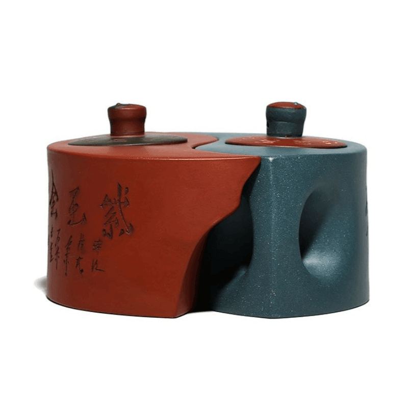 Yixing Zisha Teapot [Tai Chi Bagua] (Qing Shui Ni/Lu Ni - 200ml x 2) - YIQIN TEA HOUSE | yiqinteahouse.com | 200-300ml, >300ml, teapot, teaware, zisha teapot