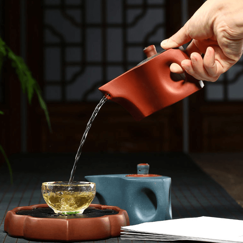 Yixing Zisha Teapot [Tai Chi Bagua] (Qing Shui Ni/Lu Ni - 200ml x 2) - YIQIN TEA HOUSE | yiqinteahouse.com | 200-300ml, >300ml, teapot, teaware, zisha teapot