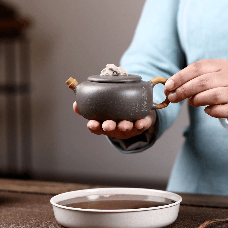 Yixing Zisha Teapot [Taihu Stone Qingyi] (Qinghua Duan Ni - 200ml) - YIQIN TEA HOUSE | yiqinteahouse.com | 200-300ml, new arrival, teapot, teaware, zisha teapot