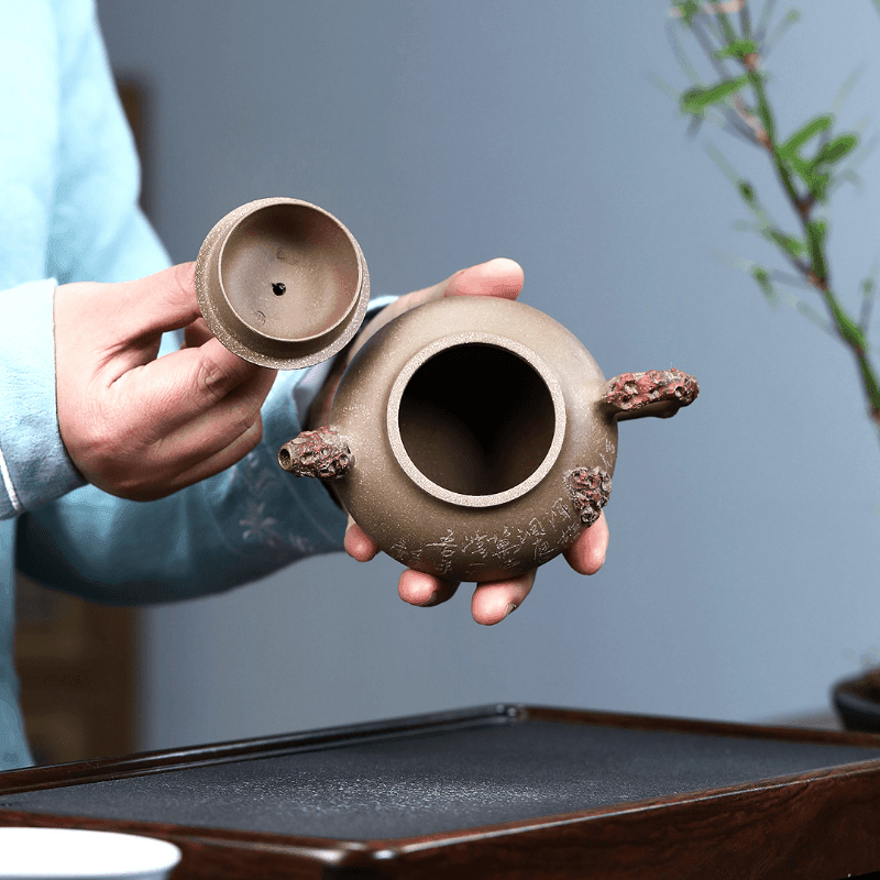 Yixing Zisha Teapot [Taihu Stone Ruding] (Qinghua Duan Ni - 250ml) - YIQIN TEA HOUSE | yiqinteahouse.com | 200-300ml, teapot, teaware, zisha teapot