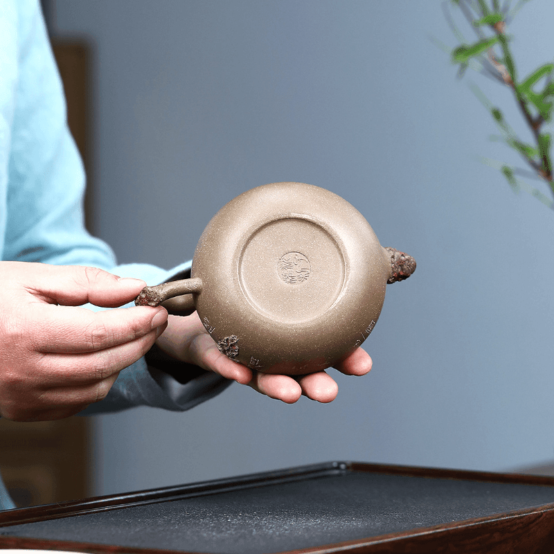 Yixing Zisha Teapot [Taihu Stone Ruding] (Qinghua Duan Ni - 250ml) - YIQIN TEA HOUSE | yiqinteahouse.com | 200-300ml, teapot, teaware, zisha teapot