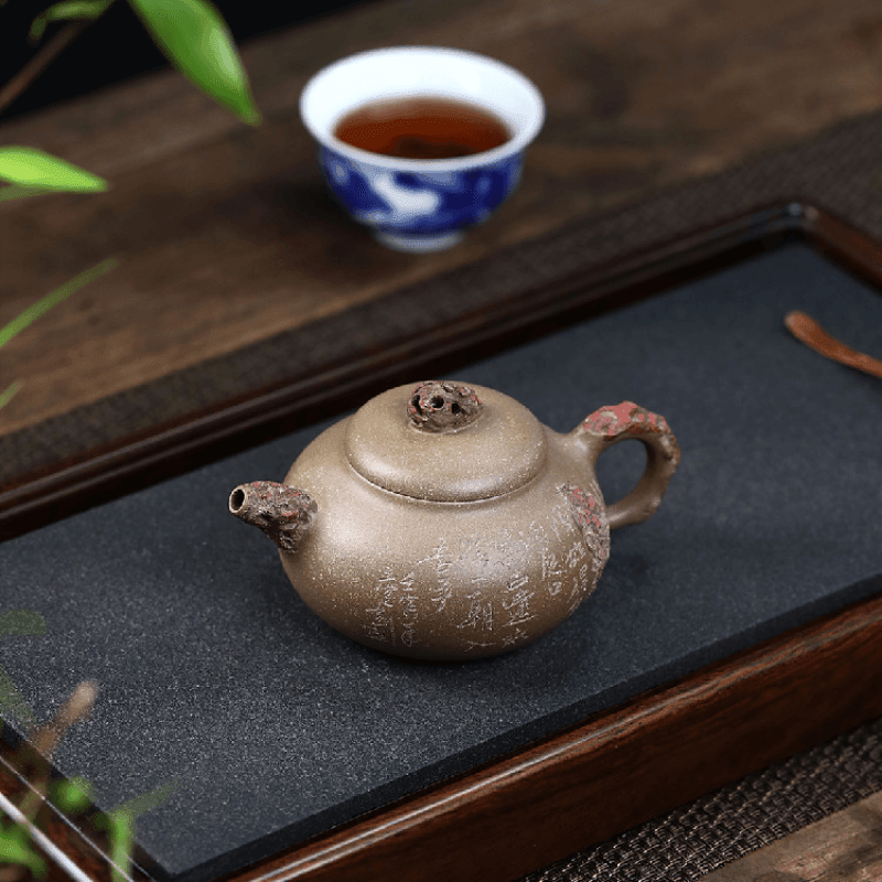 Yixing Zisha Teapot [Taihu Stone Ruding] (Qinghua Duan Ni - 250ml) - YIQIN TEA HOUSE | yiqinteahouse.com | 200-300ml, teapot, teaware, zisha teapot