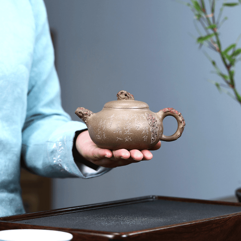 Yixing Zisha Teapot [Taihu Stone Ruding] (Qinghua Duan Ni - 250ml) - YIQIN TEA HOUSE | yiqinteahouse.com | 200-300ml, teapot, teaware, zisha teapot