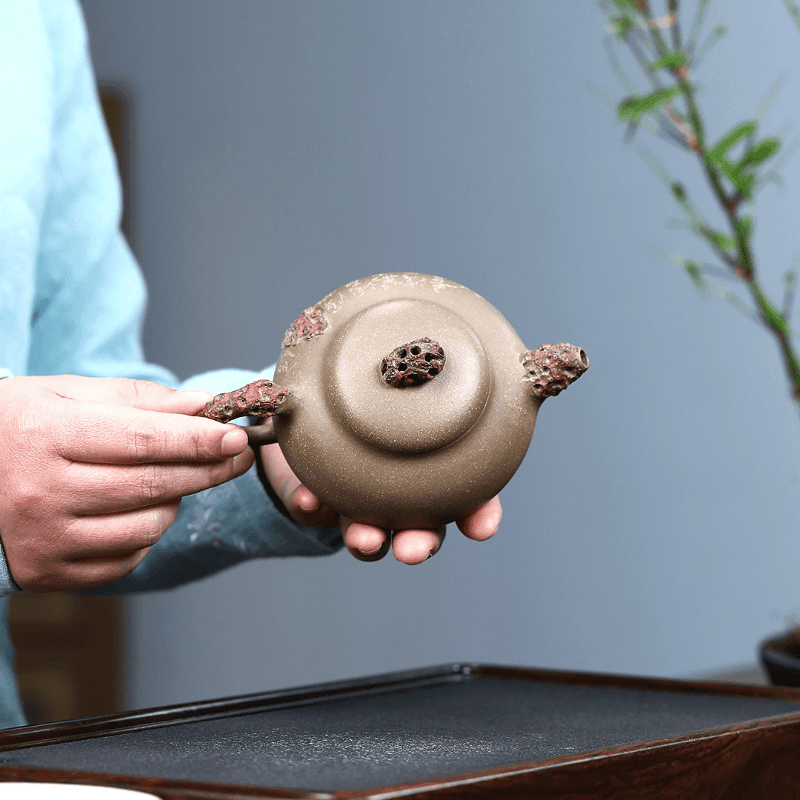 Yixing Zisha Teapot [Taihu Stone Ruding] (Qinghua Duan Ni - 250ml) - YIQIN TEA HOUSE | yiqinteahouse.com | 200-300ml, teapot, teaware, zisha teapot