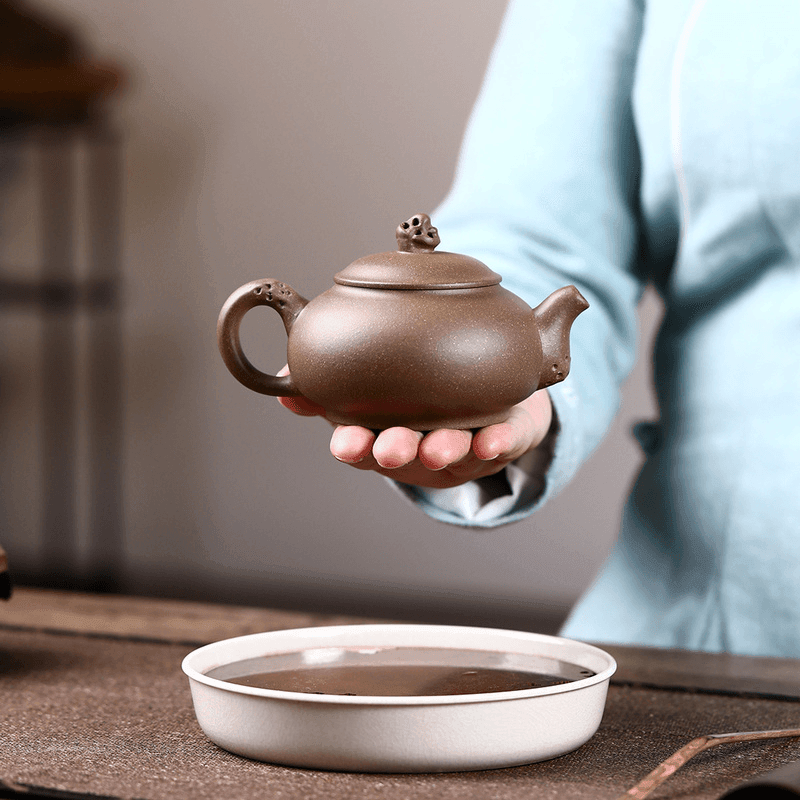 Yixing Zisha Teapot [Taihu Stone Xishi] (Lao Duan Ni - 210ml) - YIQIN TEA HOUSE | yiqinteahouse.com | 200-300ml, teapot, teaware, zisha teapot