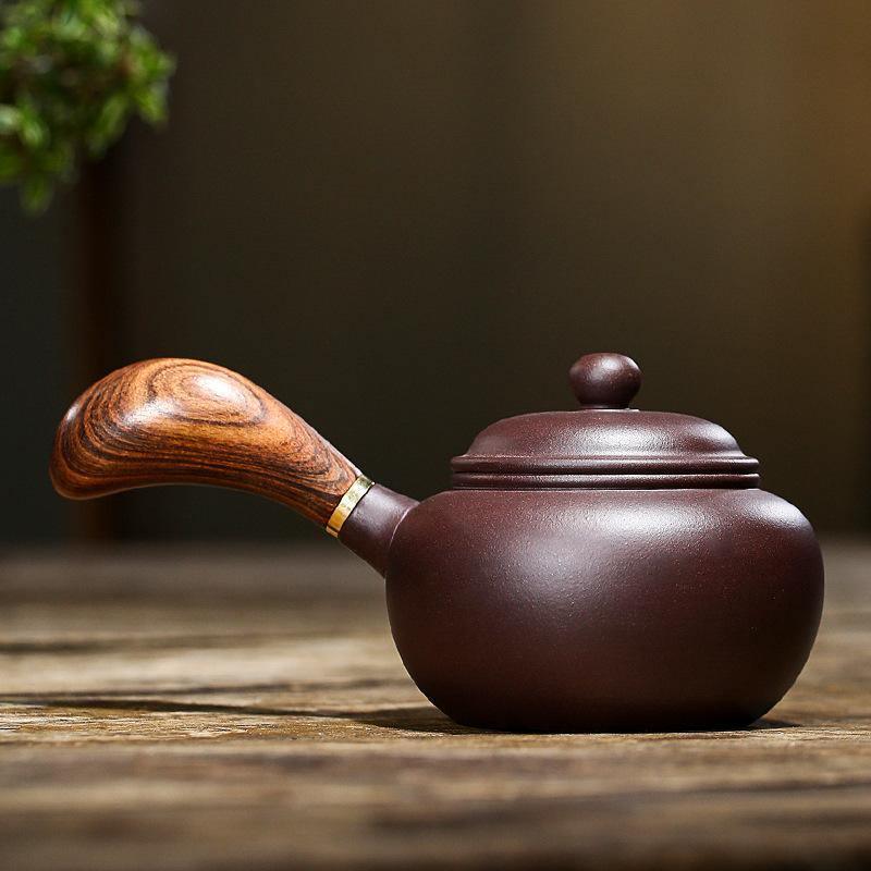 Yixing Zisha Teapot [Tang Yu Side Handle Pot] (Zi Ni - 220ml) - YIQIN TEA HOUSE | yiqinteahouse.com | 200-300ml, teapot, teaware, zisha teapot