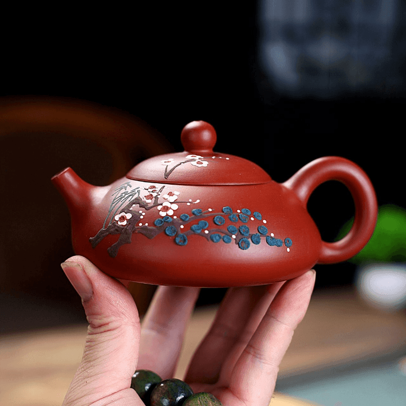 Yixing Purple Clay Teapot [Three Friends of Winter] | 宜兴紫砂壶 原矿大红袍 [岁寒三友] - YIQIN TEA HOUSE 一沁茶舍  |  yiqinteahouse.com