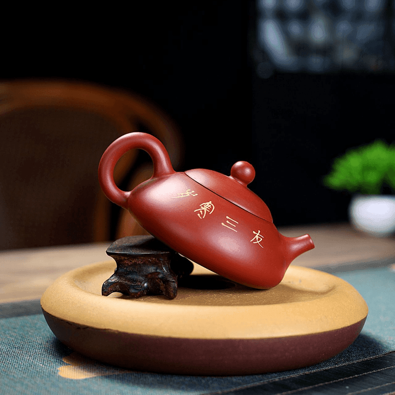 Yixing Purple Clay Teapot [Three Friends of Winter] | 宜兴紫砂壶 原矿大红袍 [岁寒三友] - YIQIN TEA HOUSE 一沁茶舍  |  yiqinteahouse.com