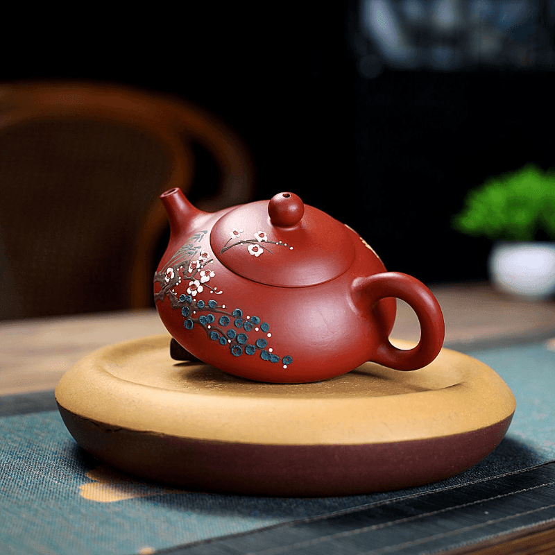 Yixing Purple Clay Teapot [Three Friends of Winter] | 宜兴紫砂壶 原矿大红袍 [岁寒三友] - YIQIN TEA HOUSE 一沁茶舍  |  yiqinteahouse.com