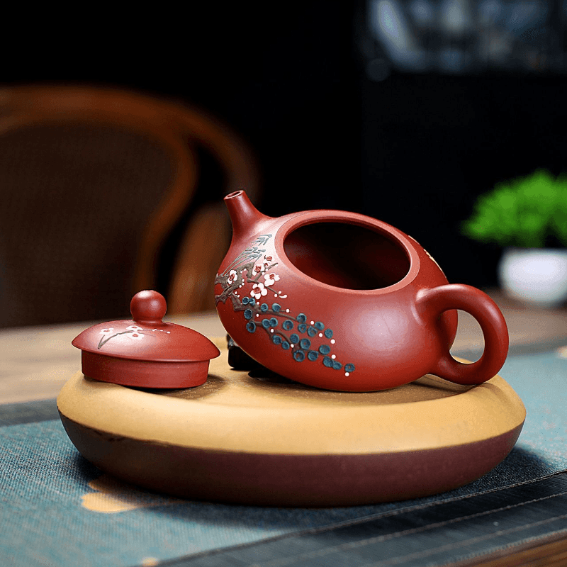 Yixing Purple Clay Teapot [Three Friends of Winter] | 宜兴紫砂壶 原矿大红袍 [岁寒三友] - YIQIN TEA HOUSE 一沁茶舍  |  yiqinteahouse.com