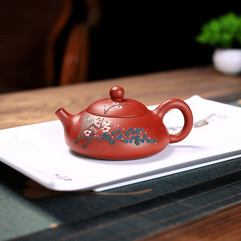 Yixing Purple Clay Teapot [Three Friends of Winter] | 宜兴紫砂壶 原矿大红袍 [岁寒三友] - YIQIN TEA HOUSE 一沁茶舍  |  yiqinteahouse.com