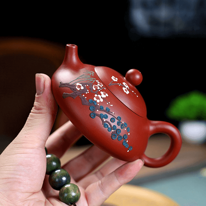 Yixing Purple Clay Teapot [Three Friends of Winter] | 宜兴紫砂壶 原矿大红袍 [岁寒三友] - YIQIN TEA HOUSE 一沁茶舍  |  yiqinteahouse.com