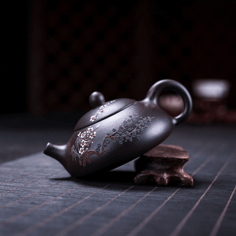 Yixing Zisha Teapot [Three Friends of Winter] (Hei Jin Sha - 160ml) - YIQIN TEA HOUSE | yiqinteahouse.com | <200ml, teapot, teapot hot picks, teaware, zisha teapot