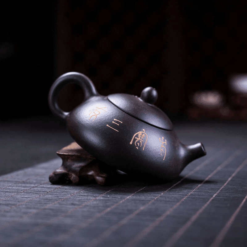 Yixing Zisha Teapot [Three Friends of Winter] (Hei Jin Sha - 160ml) - YIQIN TEA HOUSE | yiqinteahouse.com | <200ml, teapot, teapot hot picks, teaware, zisha teapot