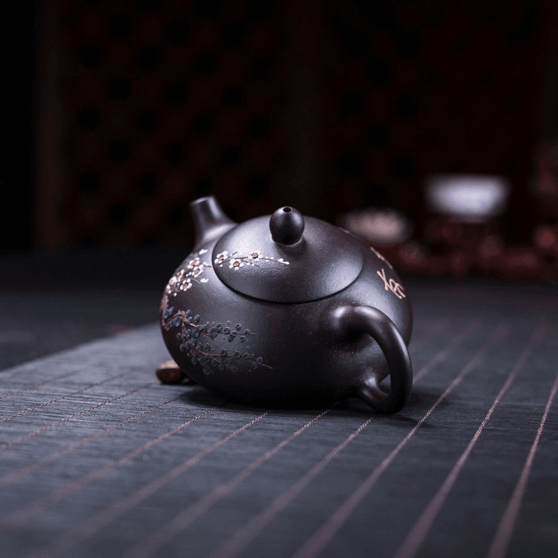 Yixing Zisha Teapot [Three Friends of Winter] (Hei Jin Sha - 160ml) - YIQIN TEA HOUSE | yiqinteahouse.com | <200ml, teapot, teapot hot picks, teaware, zisha teapot