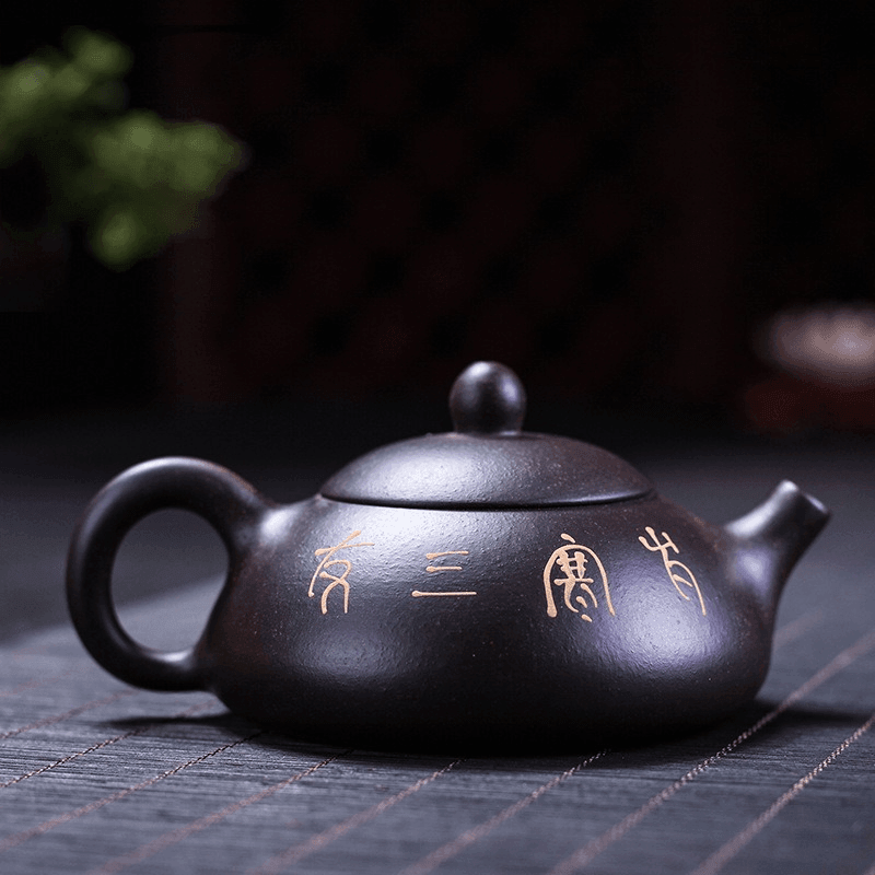 Yixing Zisha Teapot [Three Friends of Winter] (Hei Jin Sha - 160ml) - YIQIN TEA HOUSE | yiqinteahouse.com | <200ml, teapot, teapot hot picks, teaware, zisha teapot