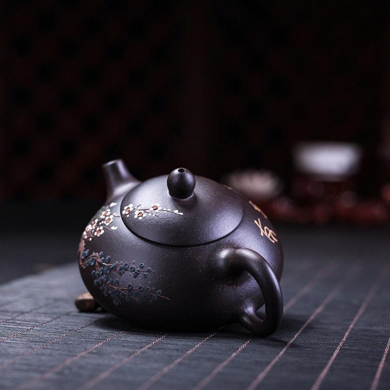 Yixing Zisha Teapot [Three Friends of Winter] (Hei Jin Sha - 160ml) - YIQIN TEA HOUSE | yiqinteahouse.com | <200ml, teapot, teapot hot picks, teaware, zisha teapot