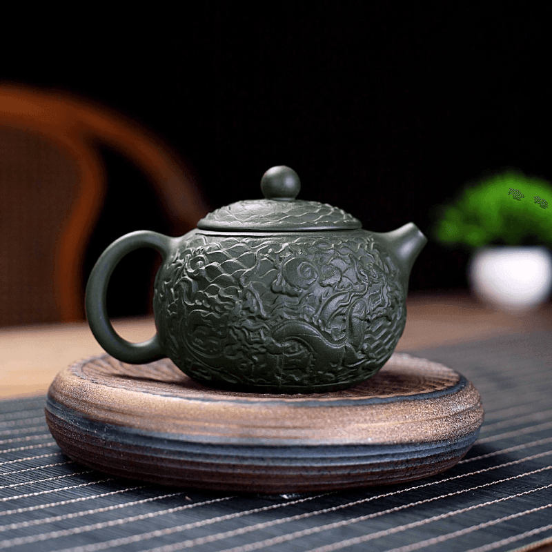 Yixing Zisha Teapot [Xiang Long Xishi] (Lu Ni - 230ml) - YIQIN TEA HOUSE | yiqinteahouse.com | 200-300ml, teapot, teaware, zisha teapot