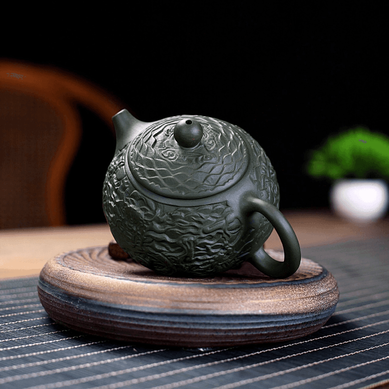 Yixing Zisha Teapot [Xiang Long Xishi] (Lu Ni - 230ml) - YIQIN TEA HOUSE | yiqinteahouse.com | 200-300ml, teapot, teaware, zisha teapot