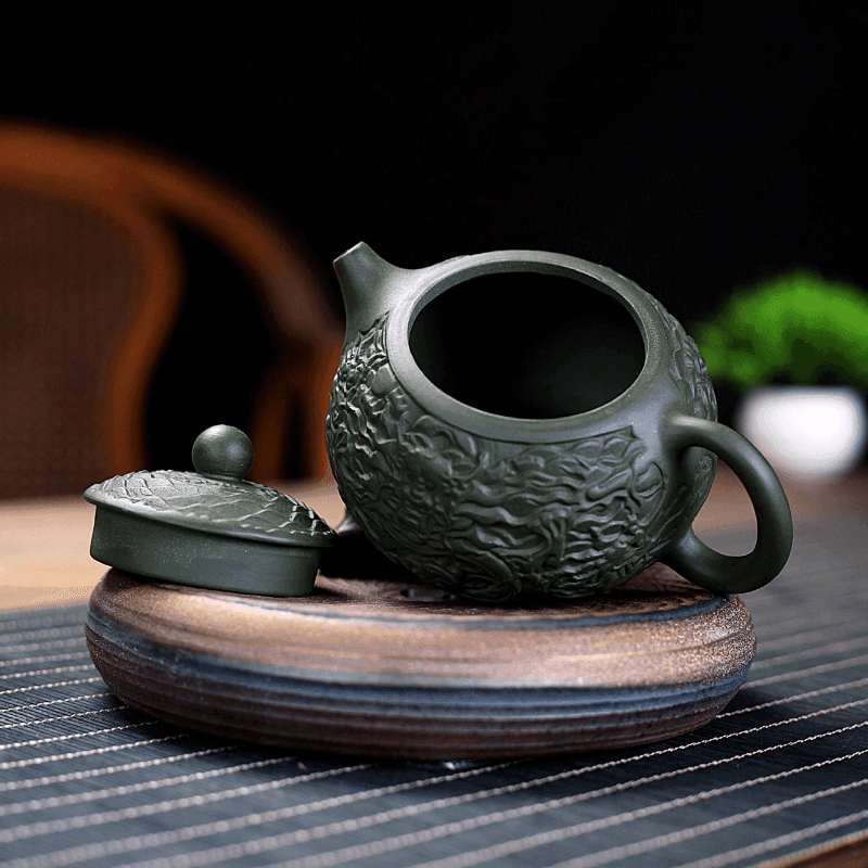 Yixing Zisha Teapot [Xiang Long Xishi] (Lu Ni - 230ml) - YIQIN TEA HOUSE | yiqinteahouse.com | 200-300ml, teapot, teaware, zisha teapot