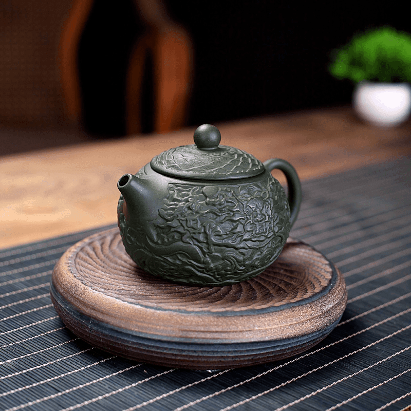 Yixing Zisha Teapot [Xiang Long Xishi] (Lu Ni - 230ml) - YIQIN TEA HOUSE | yiqinteahouse.com | 200-300ml, teapot, teaware, zisha teapot