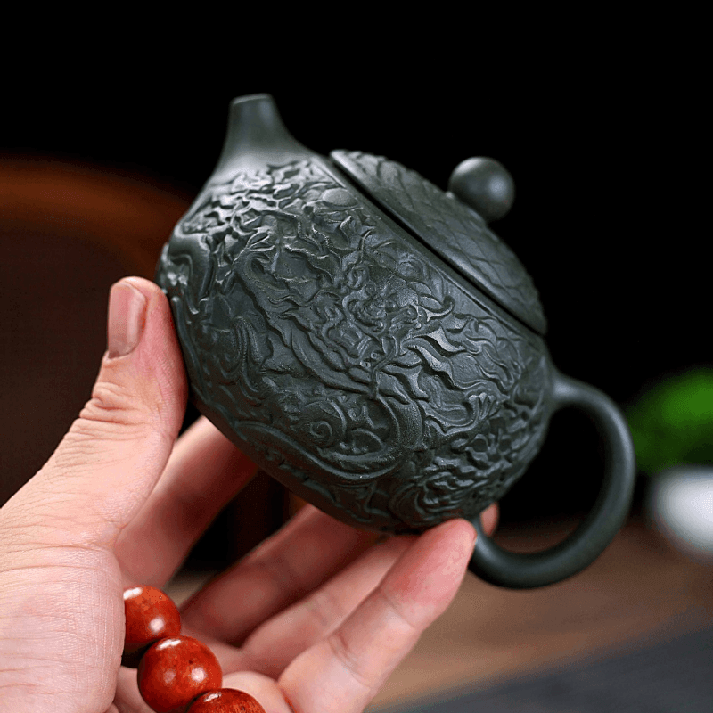 Yixing Zisha Teapot [Xiang Long Xishi] (Lu Ni - 230ml) - YIQIN TEA HOUSE | yiqinteahouse.com | 200-300ml, teapot, teaware, zisha teapot