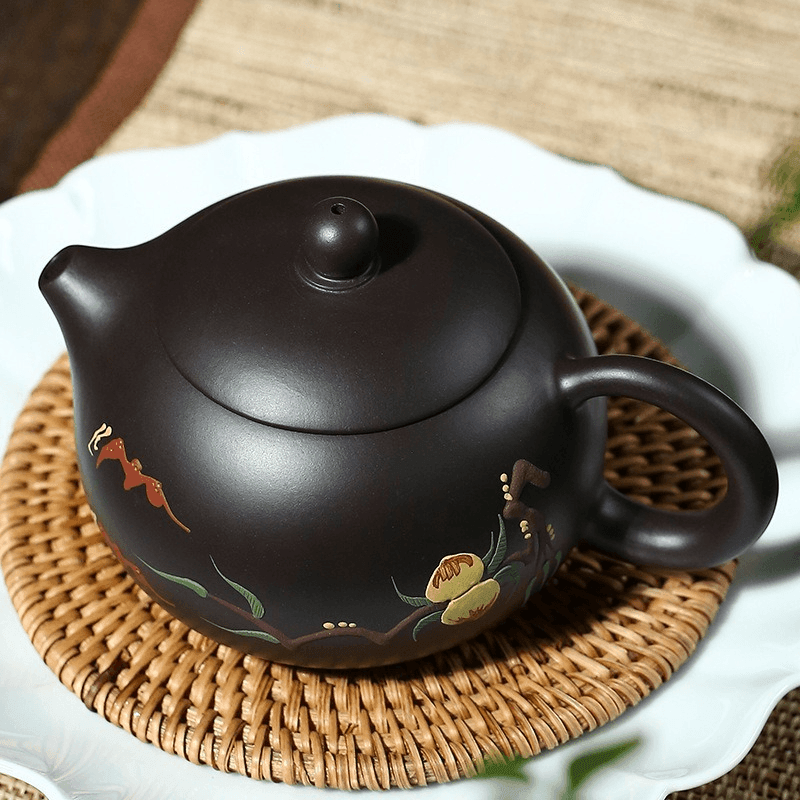 Yixing Zisha Teapot [Xiantao Xishi] (Hei Ni - 250ml) - YIQIN TEA HOUSE | yiqinteahouse.com | 200-300ml, teapot, teaware, zisha teapot