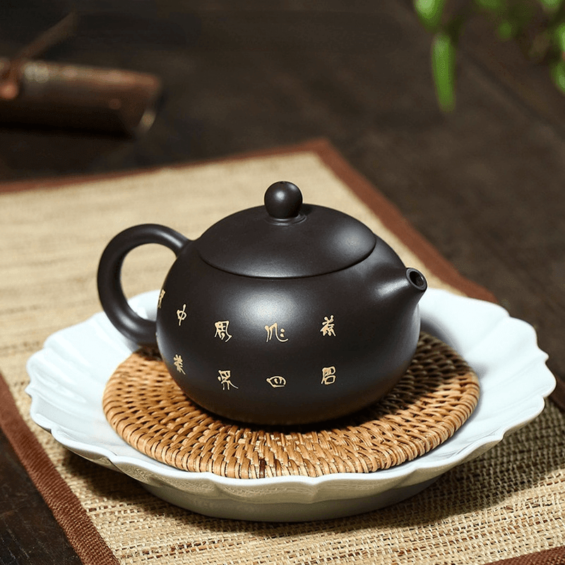 Yixing Zisha Teapot [Xiantao Xishi] (Hei Ni - 250ml) - YIQIN TEA HOUSE | yiqinteahouse.com | 200-300ml, teapot, teaware, zisha teapot