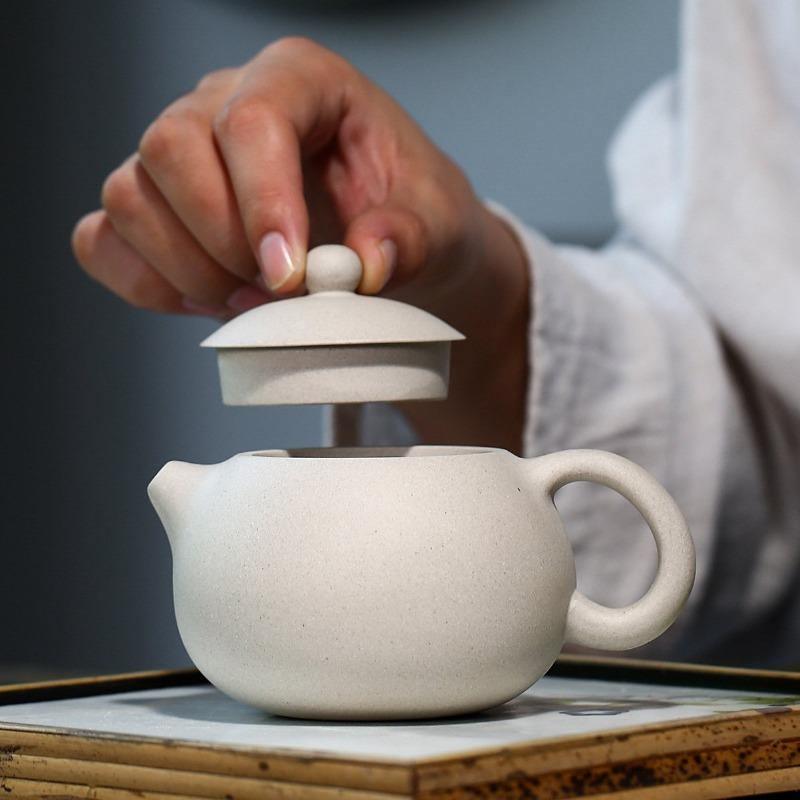 Yixing Zisha Teapot [Xishi Pot] (Bai Duan Ni - 280ml) - YIQIN TEA HOUSE | yiqinteahouse.com | 200-300ml, teapot, teaware, zisha teapot