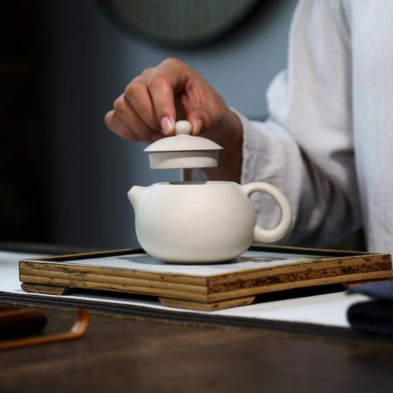 Yixing Zisha Teapot [Xishi Pot] (Bai Duan Ni - 280ml) - YIQIN TEA HOUSE | yiqinteahouse.com | 200-300ml, teapot, teaware, zisha teapot