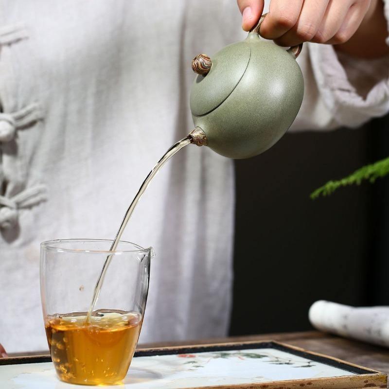 Yixing Zisha Teapot [Xishi Pot] (Douqing Sha/Jiao Ni - 190ml) - YIQIN TEA HOUSE | yiqinteahouse.com | <200ml, teapot, teapot hot picks, teaware, zisha teapot