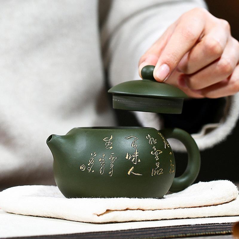 Yixing Zisha Teapot [Xishi Pot] (Lu Ni - 225ml) - YIQIN TEA HOUSE | yiqinteahouse.com | 200-300ml, teapot, teaware, zisha teapot