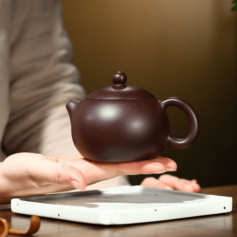 Yixing Zisha Teapot [Xishi Pot] (Zi Jia Ni - 220ml) - YIQIN TEA HOUSE | yiqinteahouse.com | 200-300ml, teapot, teaware, zisha teapot